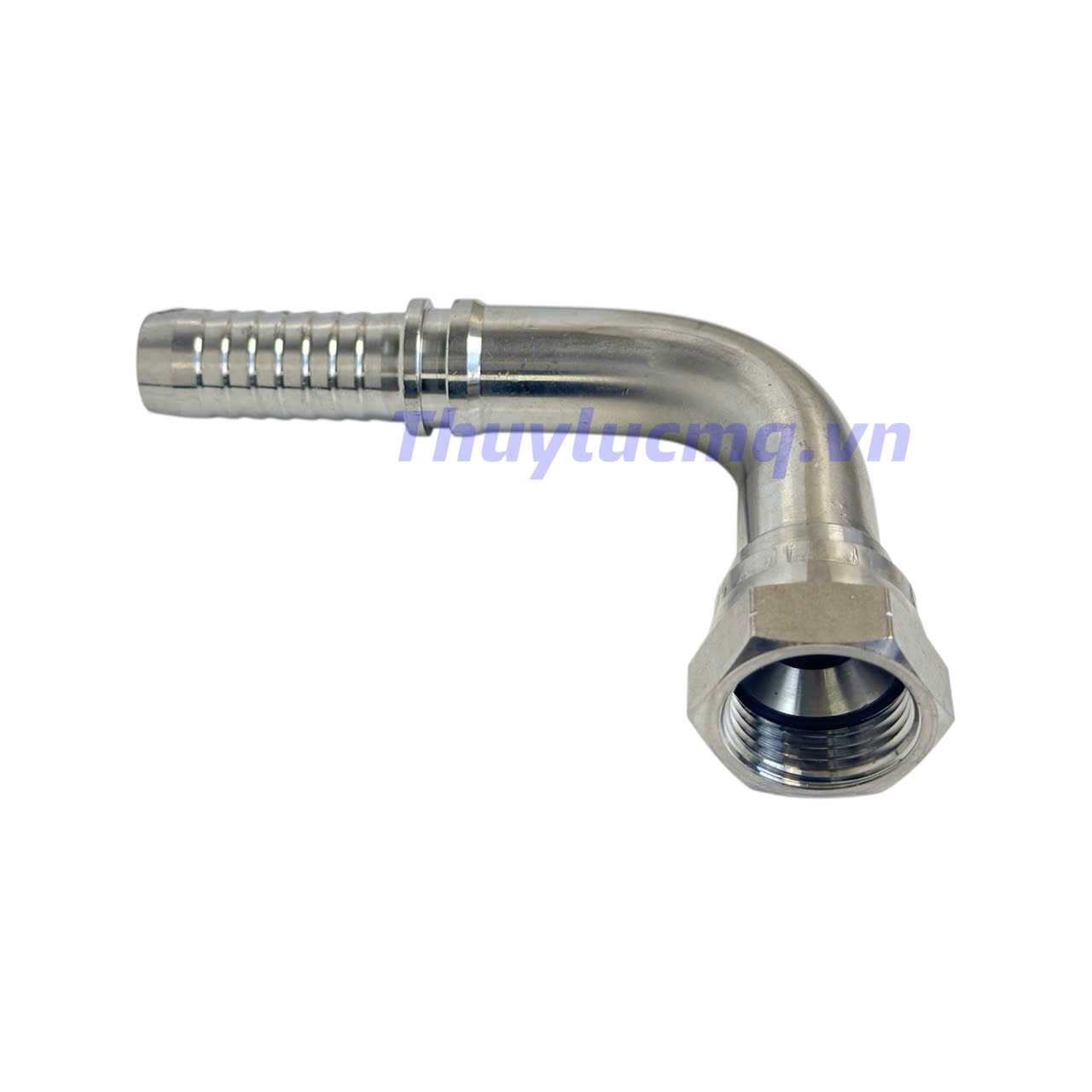 Đầu bấm ống thủy lực cong 90° inox 304, hệ ren JIC